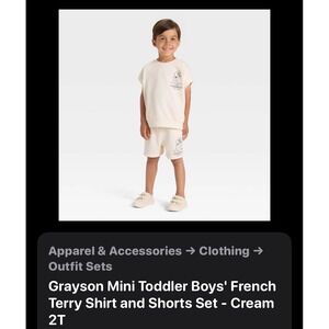 Grayson Mini Toddler Boys French Terry Paradise Surf Club Shirt Shorts Set 12M